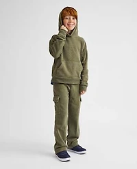 Kids Garment Dyed Premium Fleece Loose Cargo Pants