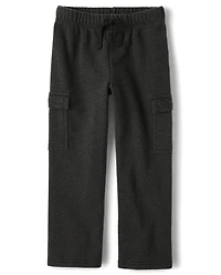 Kids Garment Dyed Premium Fleece Loose Cargo Pants