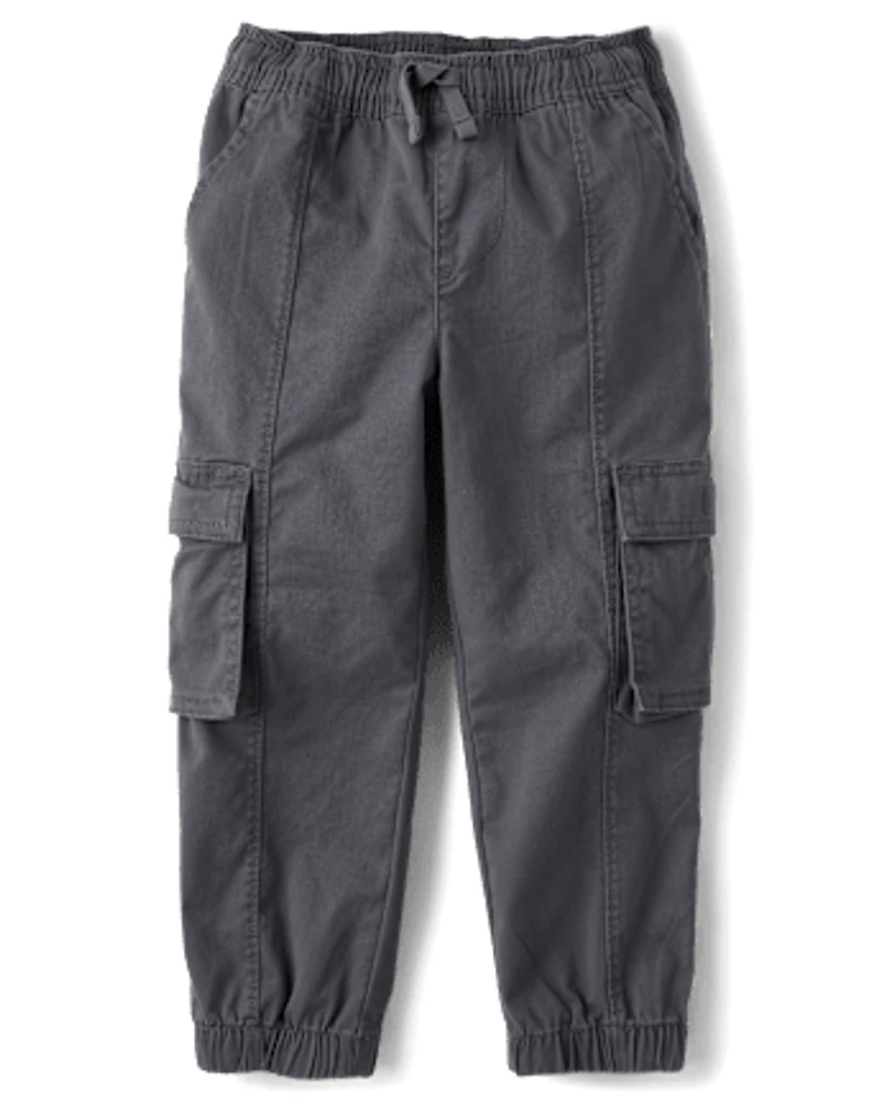 Boys Stretch Pull On Cargo Jogger Pants