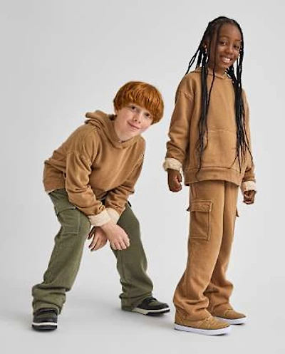 Kids Garment Dyed Premium Fleece Hoodie