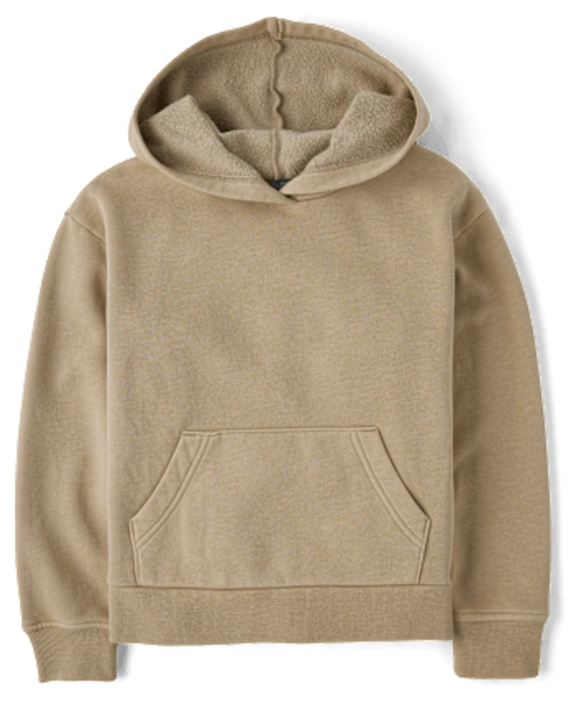 Sweat à capuche en polaire de qualité supérieure teint pièce pour enfants