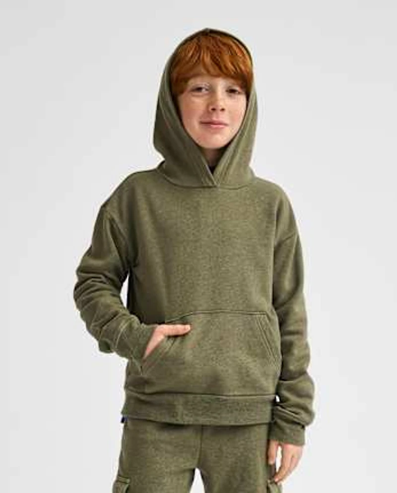 Kids Garment Dyed Premium Fleece Hoodie