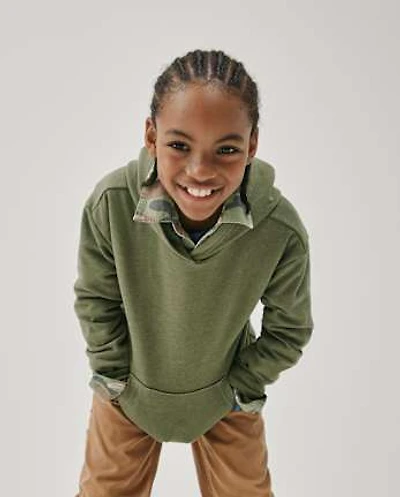 Kids Garment Dyed Premium Fleece Hoodie