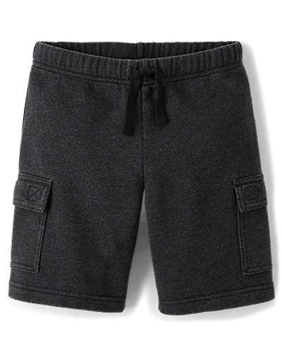 Kids Garment Dyed Premium Fleece Cargo Shorts