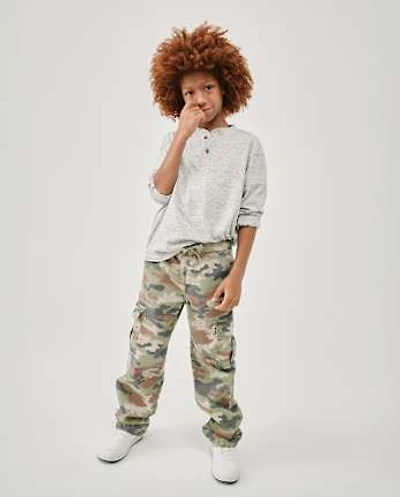 Kids Wide Leg Pull On Cargo Pants