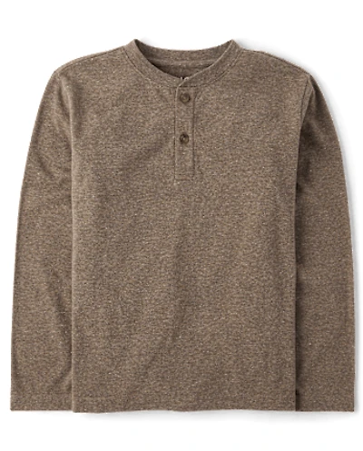 Boys Marled Henley Top