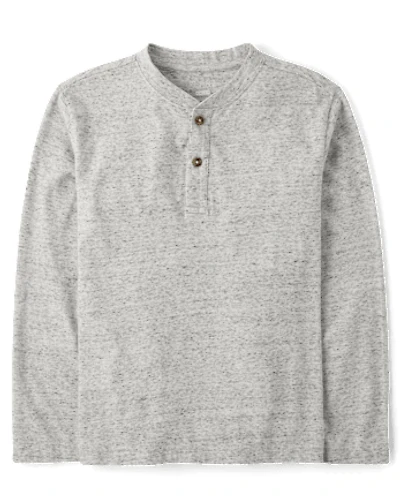 Boys Marled Henley Top