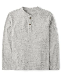 Boys Marled Henley Top