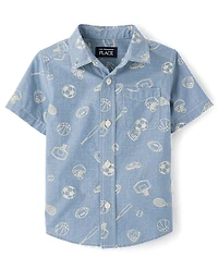 Baby And Toddler Boys Sports Poplin Button Up Shirt