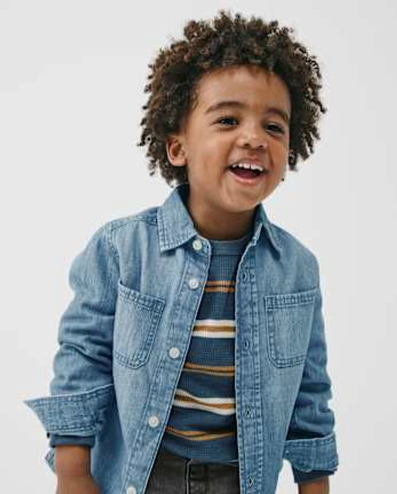 Baby And Toddler Chambray Utility Button Up Shirt