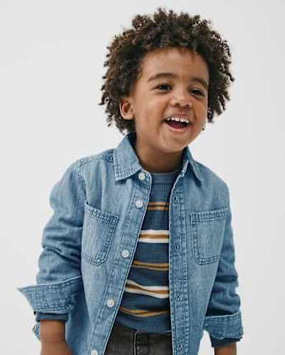 Baby And Toddler Chambray Utility Button Up Shirt