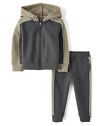 Baby And Toddler Boys Colorblock Scuba 2-Piece Outfit Set