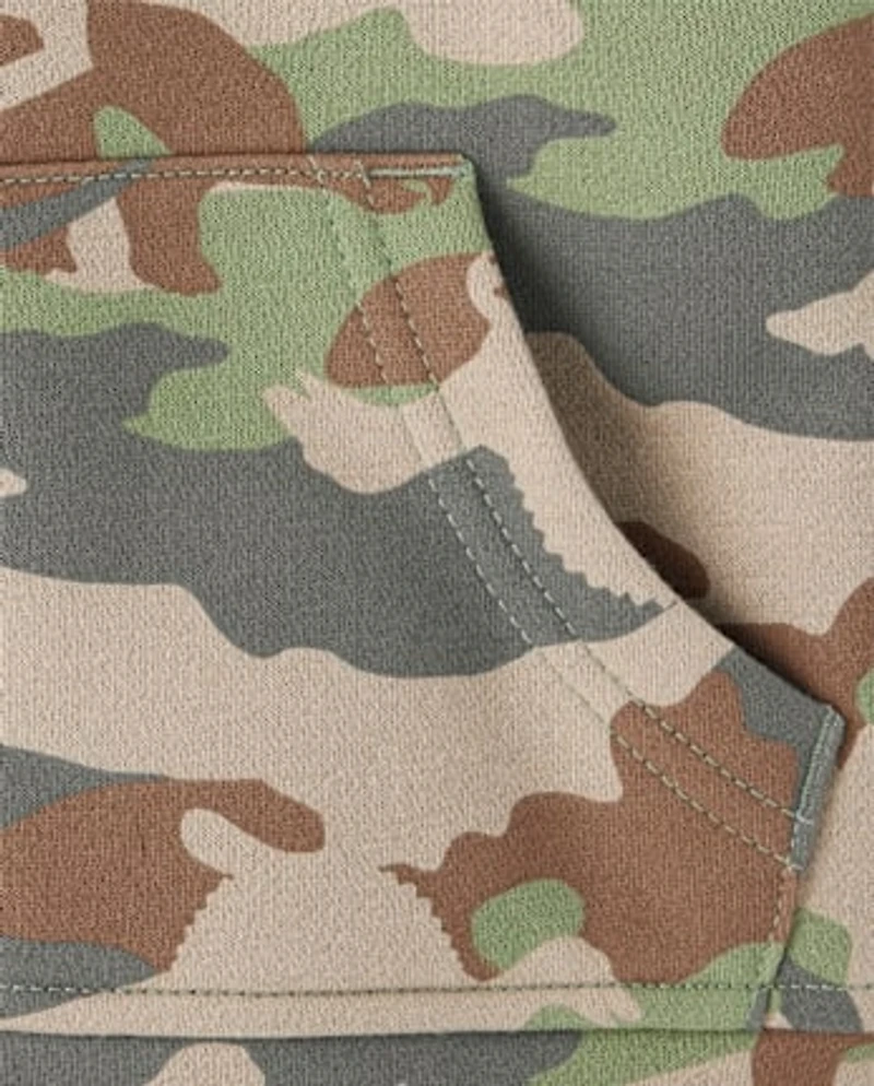 Sweat à capuche zippé en polaire sherpa de qualité supérieure pour bébé et tout-petit, motif camouflage