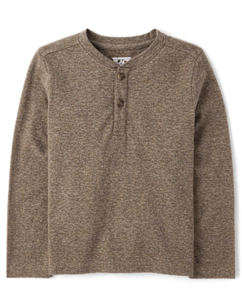 Baby And Toddler Boys Marled Henley Top