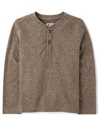 Baby And Toddler Boys Marled Henley Top