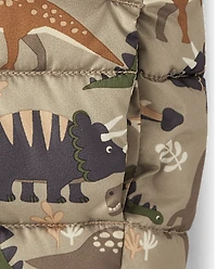 Toddler Boys Print Puffer Jacket