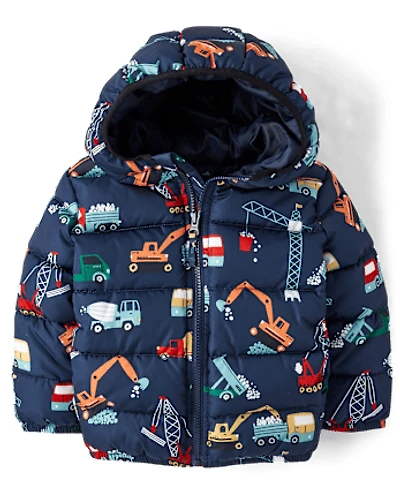 Toddler Boys Print Puffer Jacket