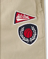 Baby And Toddler Embroidered Varsity Pull On Jogger Pants