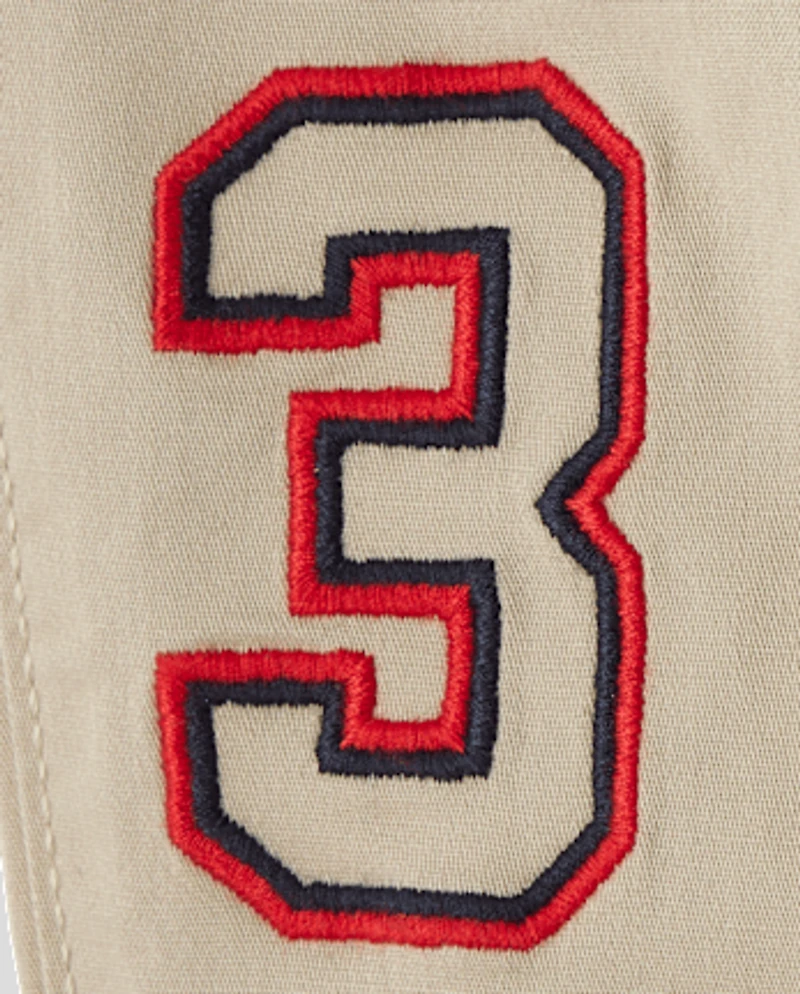 Baby And Toddler Embroidered Varsity Pull On Jogger Pants