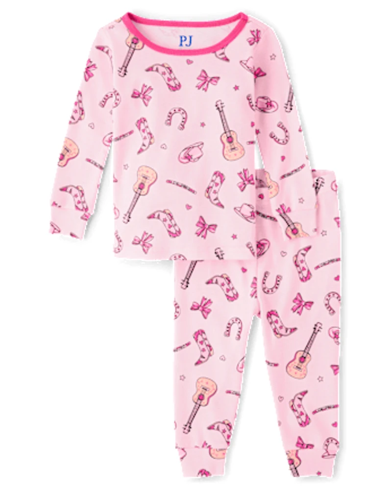 Baby And Toddler Girls Bow Cowgirl Snug Fit Cotton Pajamas