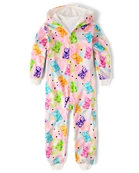 Girls Gummy One Piece Pajamas - Cozy Fleece