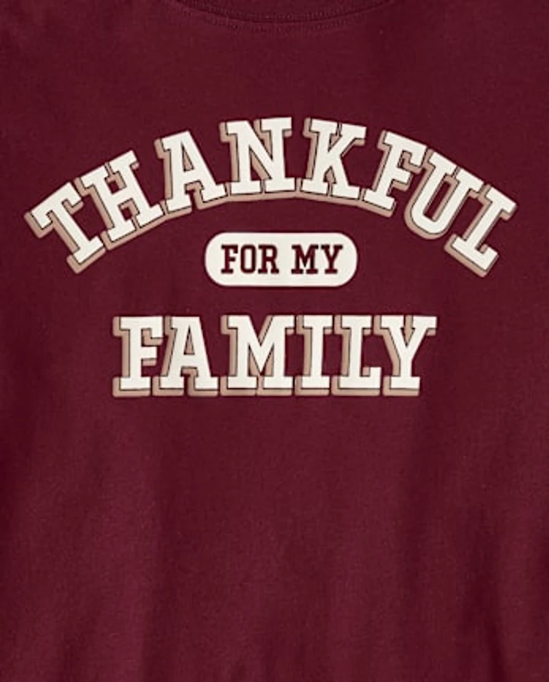 Adult Matching Family Thankful For Cotton And Flannel Pajamas