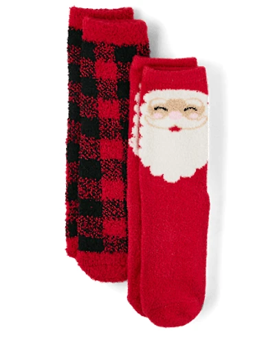 Kids Matching Family Santa Cozy Socks 2-Pack