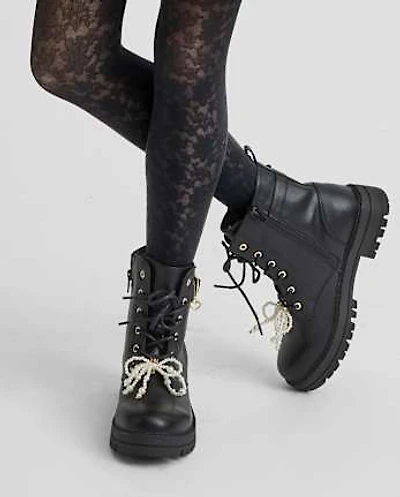 Girls Lace Microfiber Tights