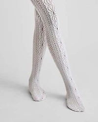 Girls Pointelle Lace Microfiber Tights