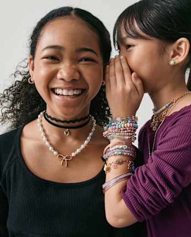 Ensemble de bijoux 2 pièces avec nœud et perles pour fille
