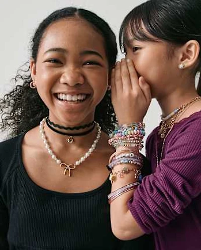 Ensemble de bijoux 2 pièces avec nœud et perles pour fille