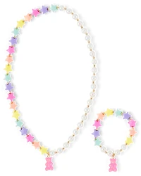 Girls Candy Bear 2-Piece Jewelry Set