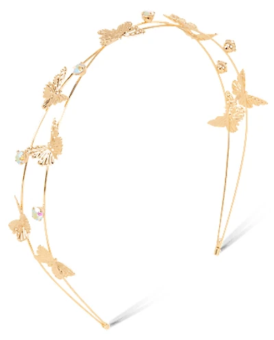 Bandeau papillon orné de bijoux pour filles