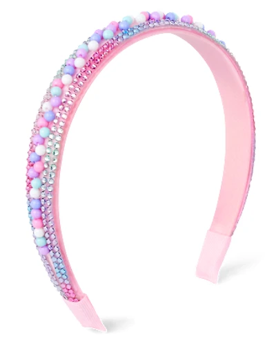 Girls Beaded Rhinestone Headband