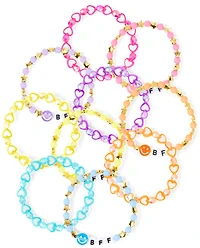 Girls BFF Beaded Bracelet 10-Pack