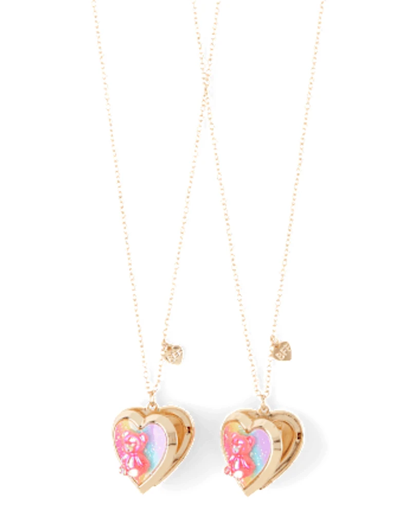 Girls Candy Bear BFF Locket Necklace 2-Pack