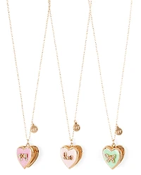 Girls Bow BFF Locket Necklace 3-Pack