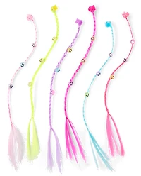 Girls Beaded Hair Extension Hair Clip 6-Pack