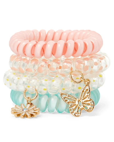 Girls Butterfly Coil Bracelet 4-Pack