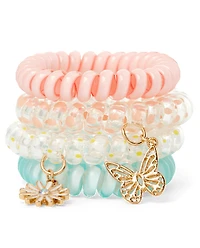 Girls Butterfly Coil Bracelet 4-Pack