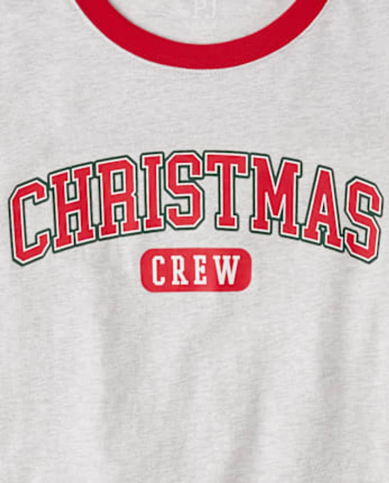 Adult Matching Family Christmas Crew Cotton And Flannel Pajamas
