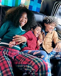 Kids Matching Family Christmas Crew Snug Fit Cotton And Flannel Pajamas