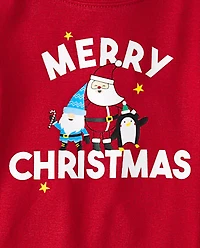 Kids Matching Family Merry Christmas Cotton And Microfleece Pajamas