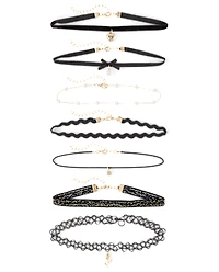 Girls Bow Choker Necklace 7-Pack