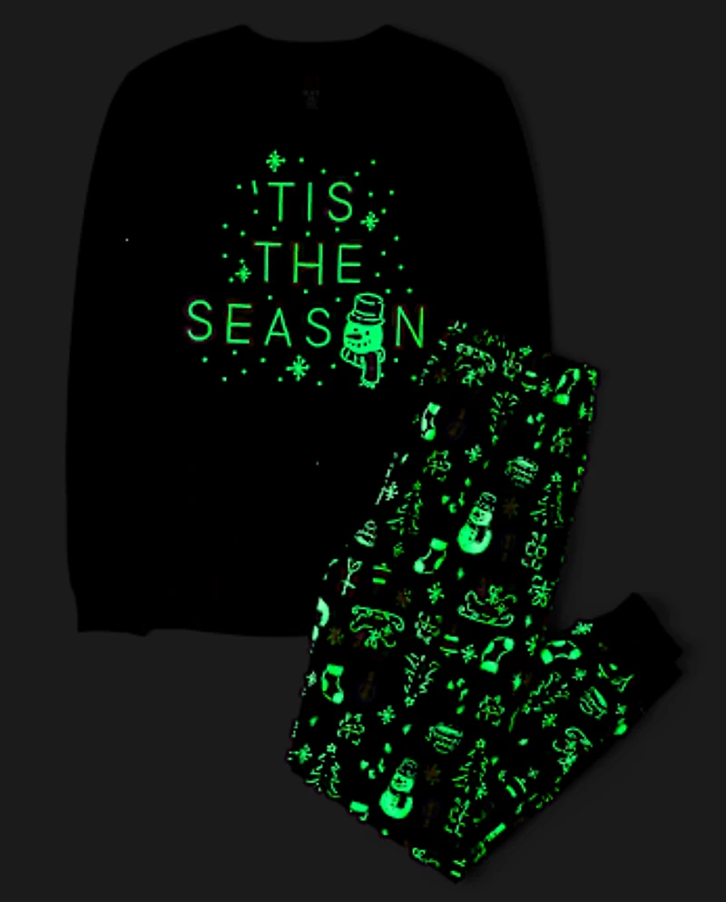 Adult Matching Family Glow Tis The Season Cotton Pajamas