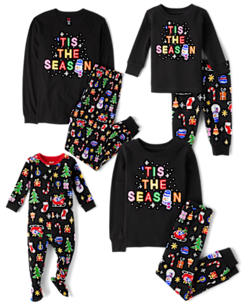 Adult Matching Family Glow Tis The Season Cotton Pajamas