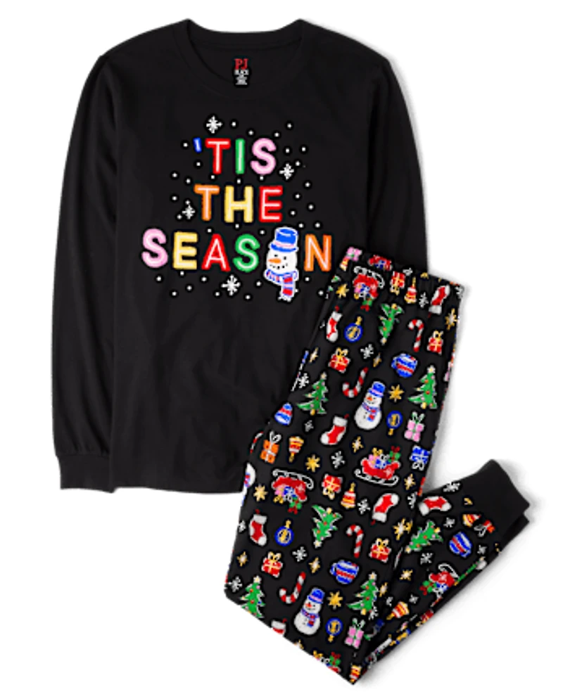 Adult Matching Family Glow Tis The Season Cotton Pajamas