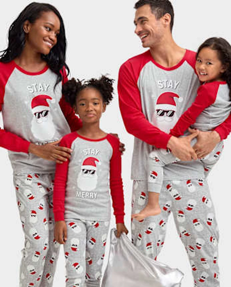 Adult Matching Family Glow Stay Merry Cotton Pajamas