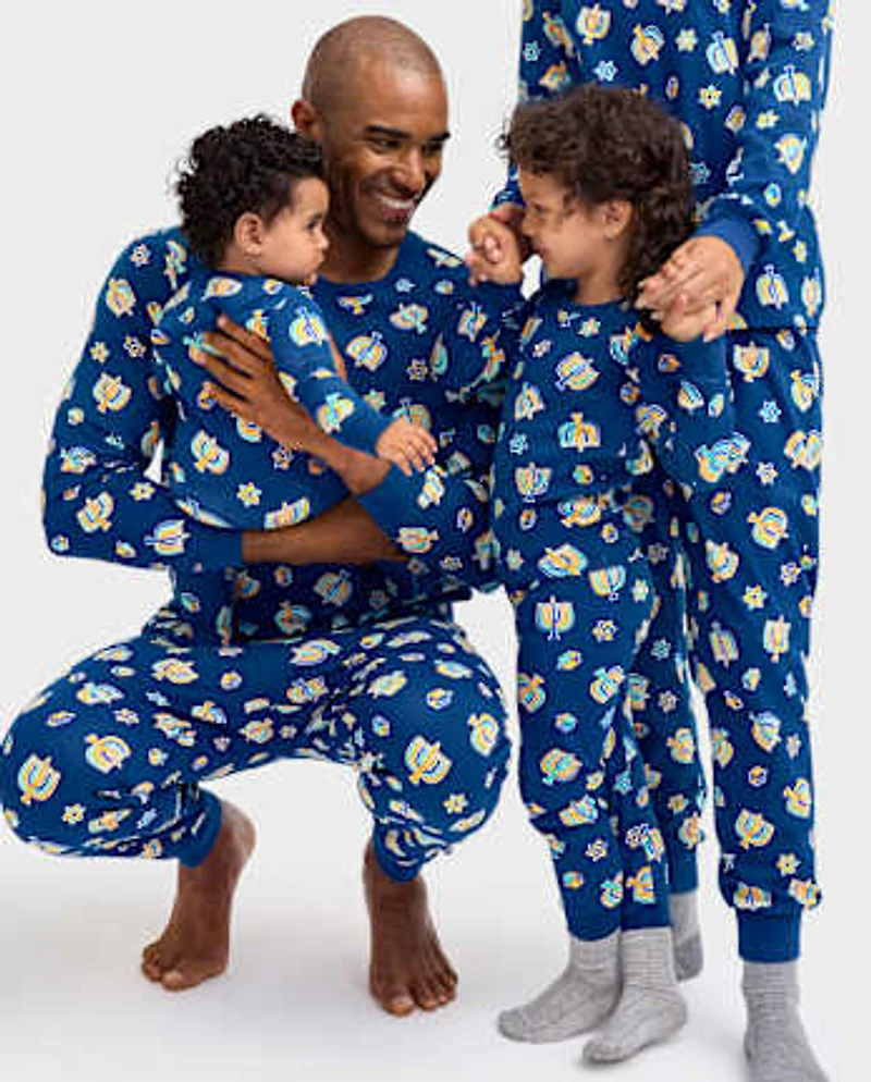 Adult Matching Family Glow Hanukkah Cotton Pajamas
