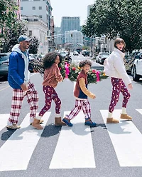 Pyjama Henley en coton pour femme, motif chien, idéal les fêtes famille